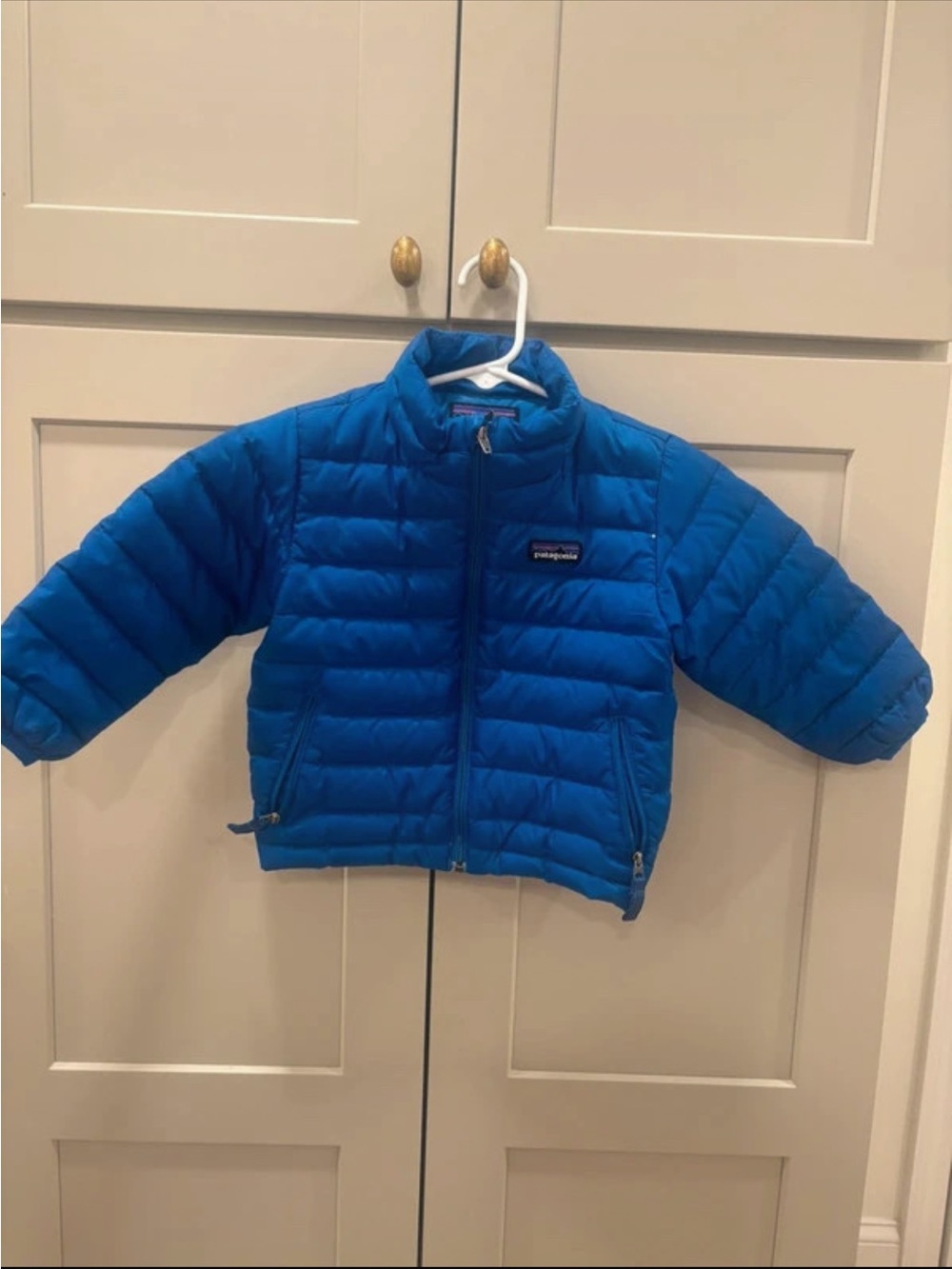 Patagonia Kids Puff Jacket in Bright Blue size 12 months
